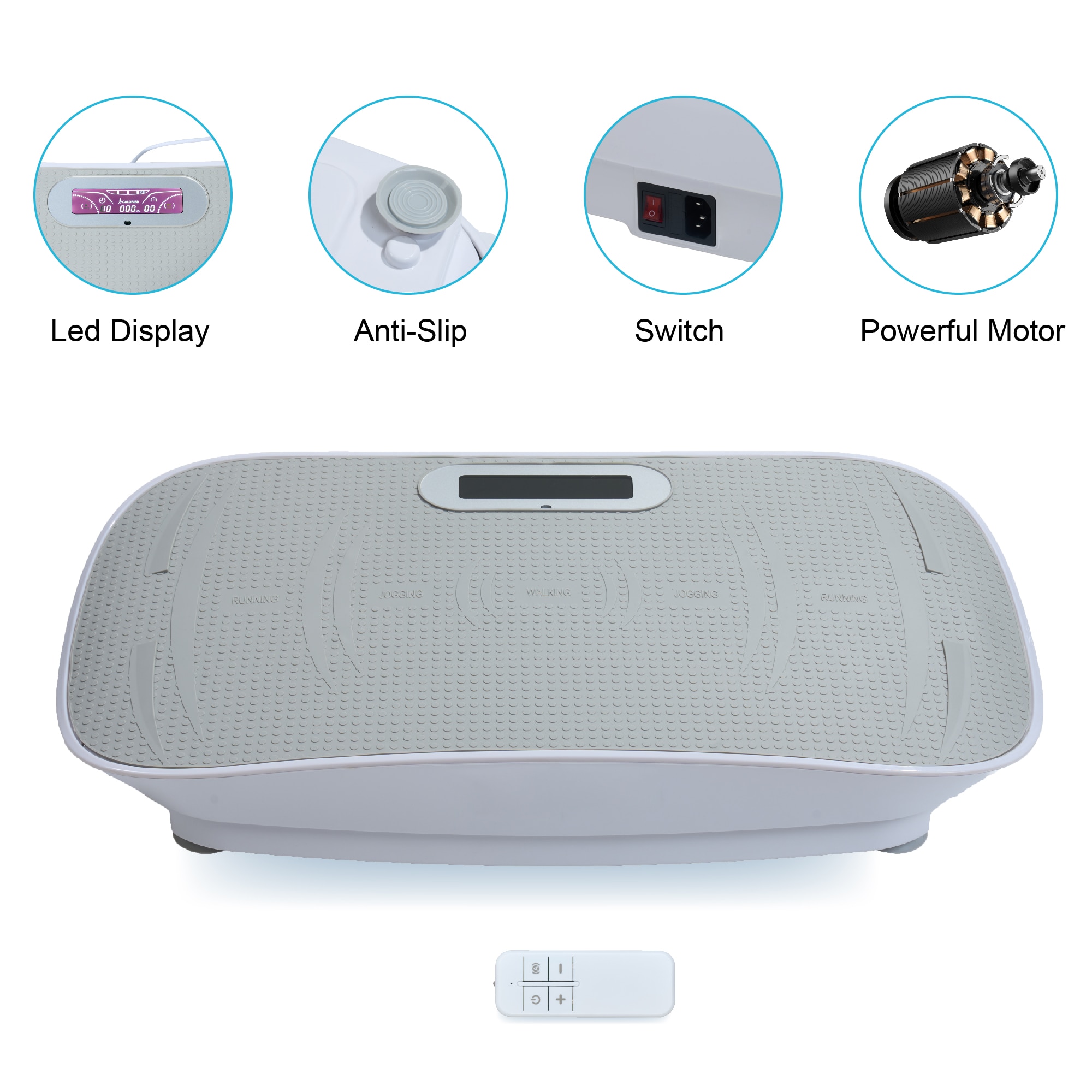 Full Body Vibration Platform Crazy Fitness Massage 10-Frequency Weight Loss & Fat Burner Shaking Machine For Unisex Grey 034_voghion.com